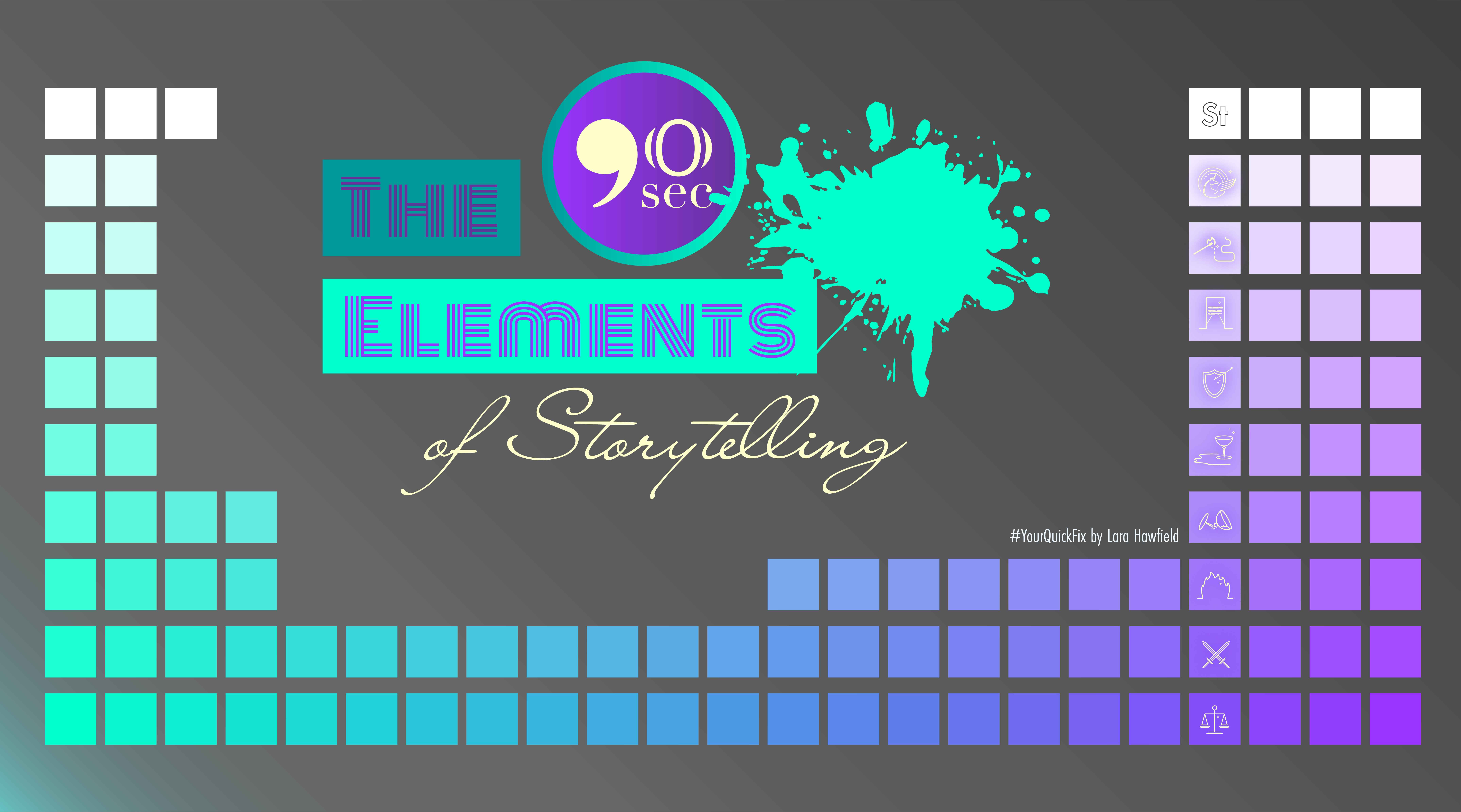 As seen on YouTube. The Periodic Table of Storytelling is under construction.